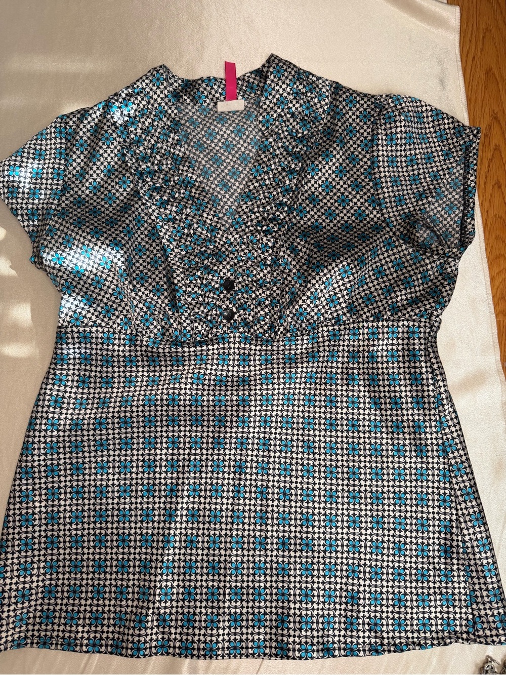 Heart Soul Y2K Floral Patterned Ruffled V-Neck Blouse Size XL